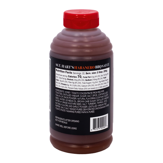SGT. Hart's Barbeque Sauce Habanero Nutrition Panel