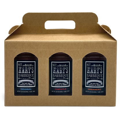 Three pack gift set of SGT Hart's BBQ Sauce