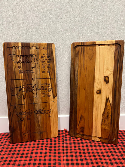 Cutting Board with cooking tempurature